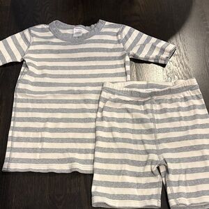 Hanna Anderson Striped Gray and White Kids Pajamas